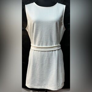 ANN TAYLOR- Women’s Cream Sleeveless Mini Dress w/Removable Belt (L)